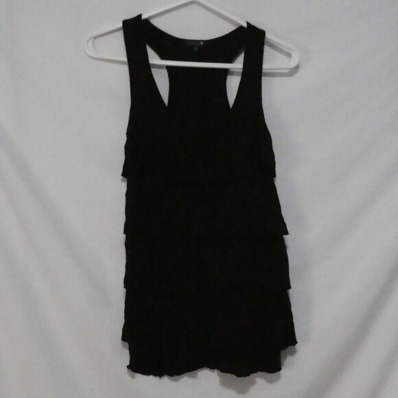 TALULA | small | Black Tiered Ruffle Raverback Sleeveless Top - Picture 1 of 14